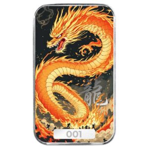 Huǒyàn 2025 1 oz Fine Silver Dragon Coloured BU Bar in Capsule - Scottsdale Mint (COMING SOON)