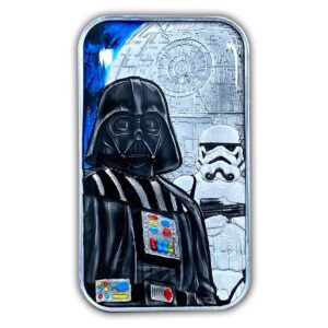 Star Wars Dark Side Castronomics Hand Enameled Edition 2024 1 oz Pure Silver Coloured Bar - Royal Mint - 77 Mintage