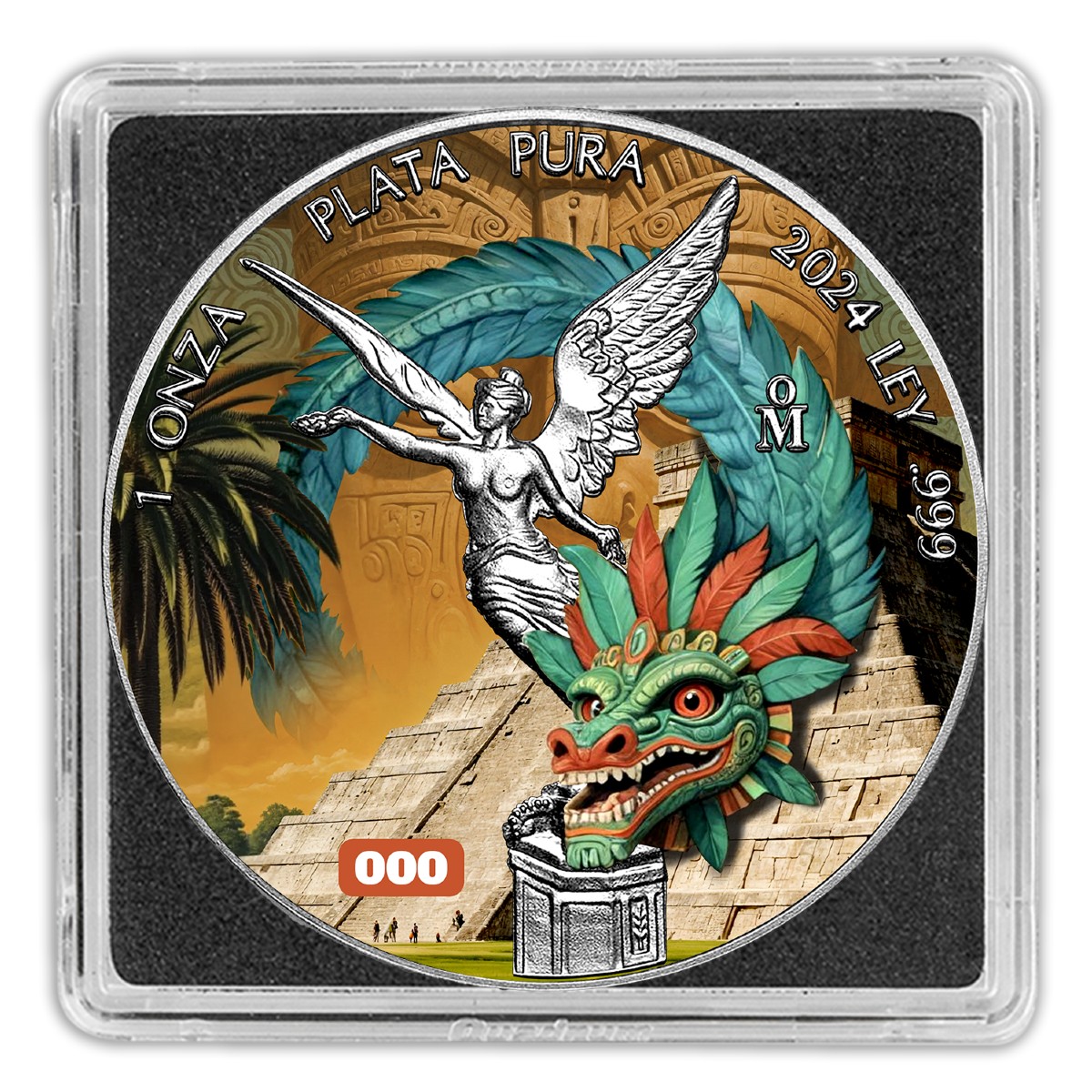 Aztec Edition Libertad 2024 1 oz Fine Silver Colorized Coin