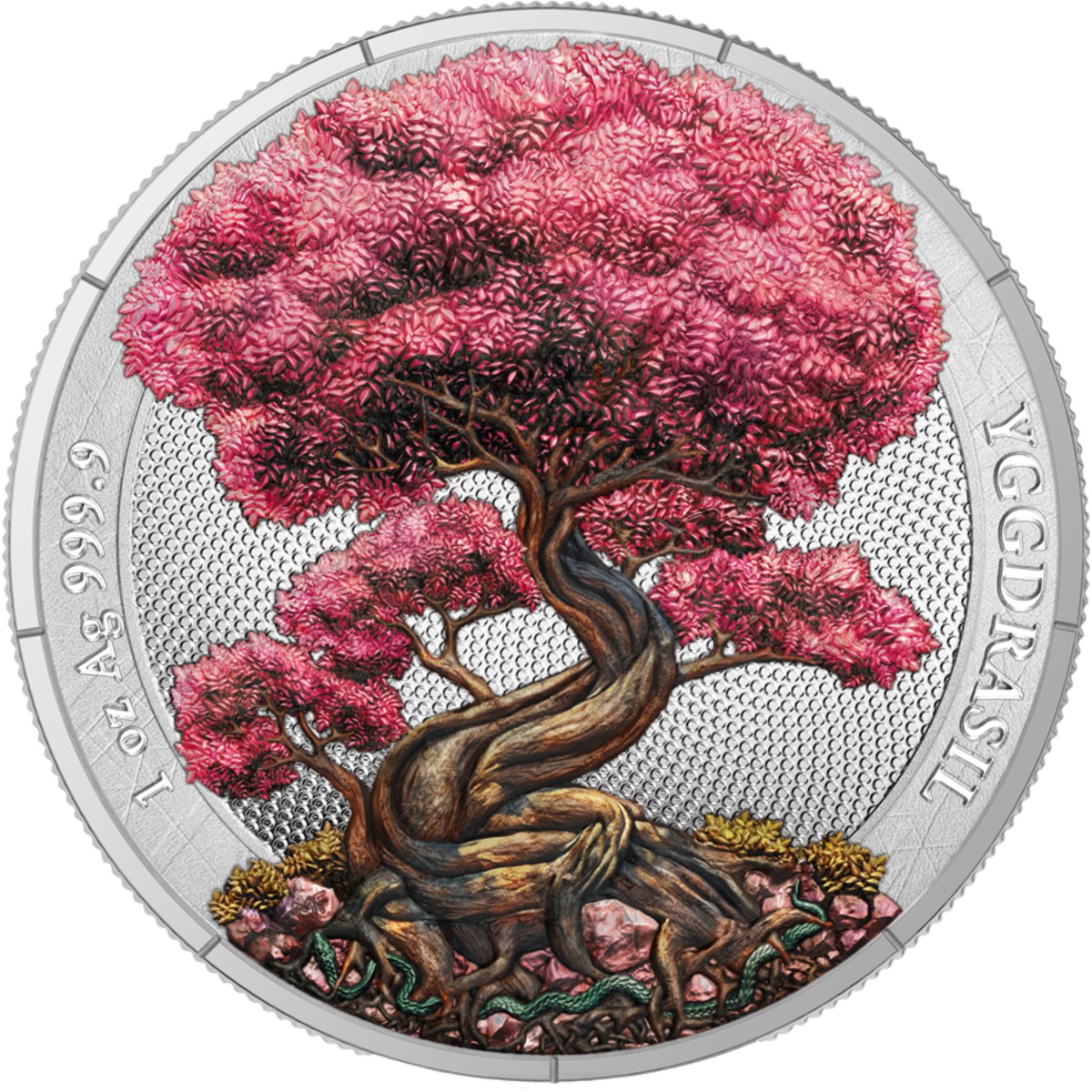 ꕤ︎︎·͜· mint Yggdrasil Spring Mythical Forest 5 Marks 1 oz Silver BU