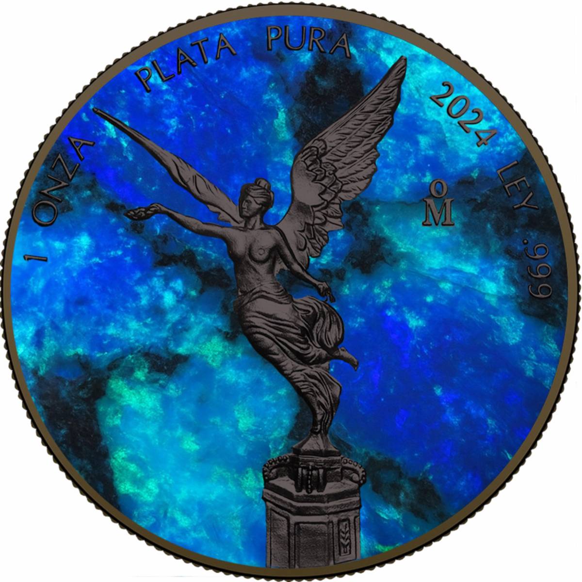 Ocean Opal Libertad 2024 1 oz Fine Silver Metal Finish Coin - Mexico