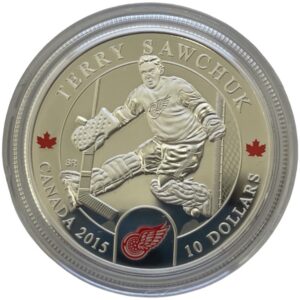Goalies Terry Sawchuk Detroit Red Wings 2015 $10 1/2 oz Fine