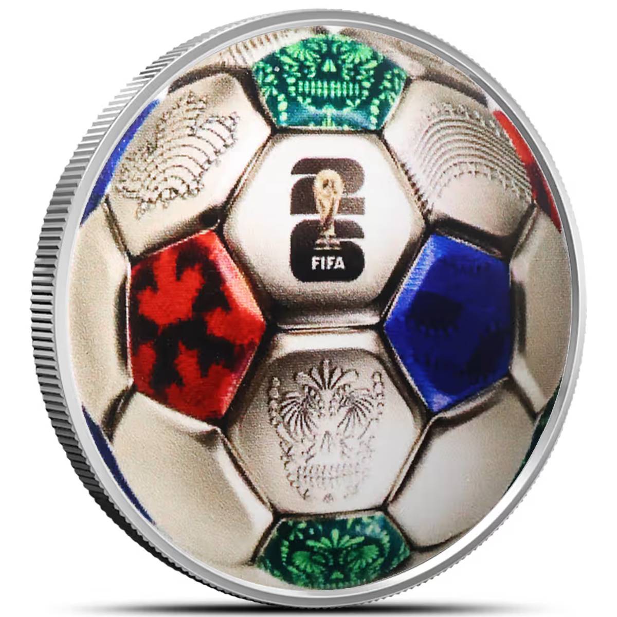 FIFA World Cup 2026 1 oz Silver Colorized Domed Round in Capsule